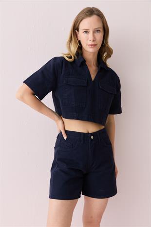 0105 DENIM SORT BLUZ TAKIM