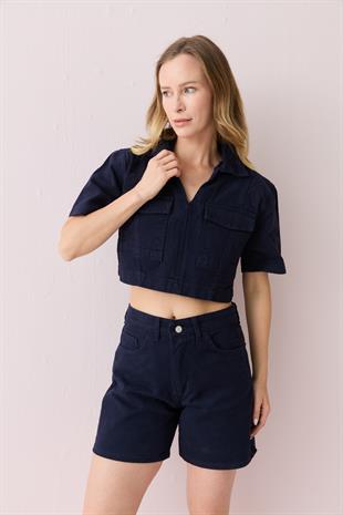 0105 DENIM SORT BLUZ TAKIM