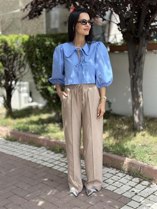 0107 BEBE YAKA CIFT BAGLAMALI GOMLEK