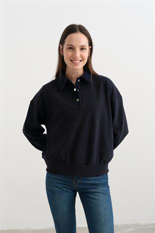 0178 DENIM YAKA TASARIM SWEAT