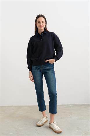 0178 DENIM YAKA TASARIM SWEAT