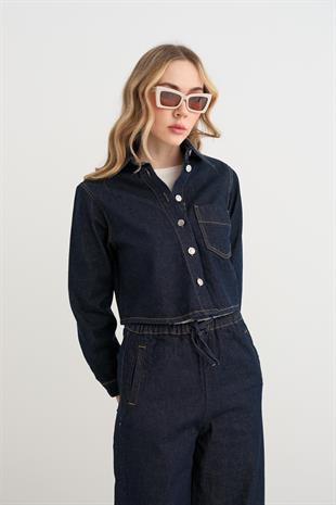 0185 KISA DENIM GOMLEK