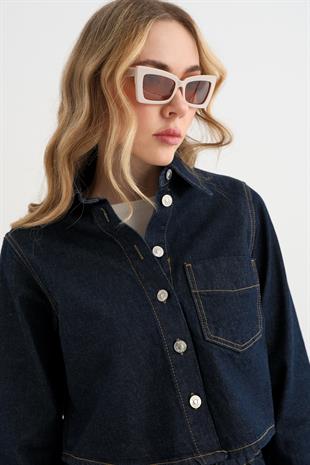0185 KISA DENIM GOMLEK