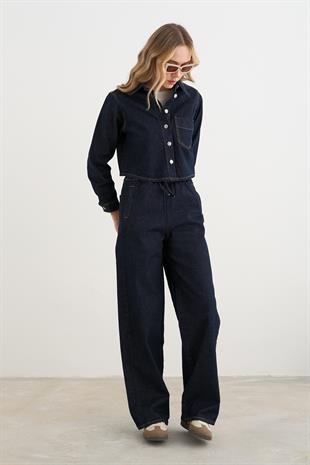 0185 KISA DENIM GOMLEK