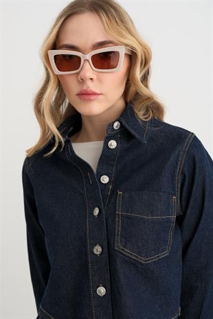 0185 KISA DENIM GOMLEK