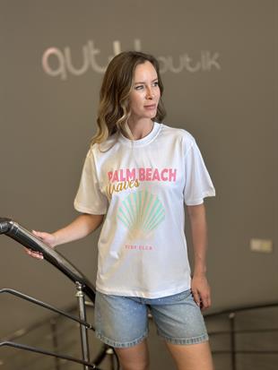 0246111 PALM BEACH YAZILI TSHIRT
