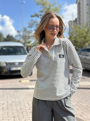 0246134 CIZGILI UZUN KOL SWEAT
