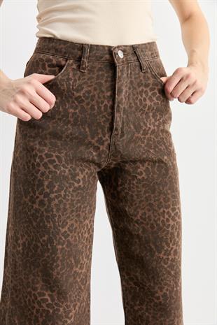 0248 GABARDIN LEOPAR PANTOLON