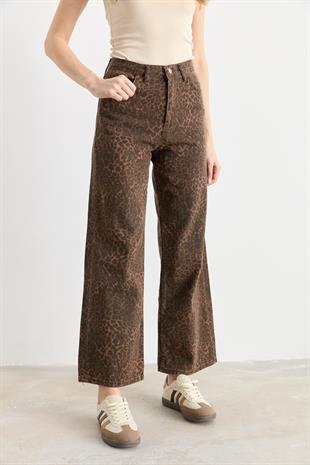 0248 GABARDIN LEOPAR PANTOLON
