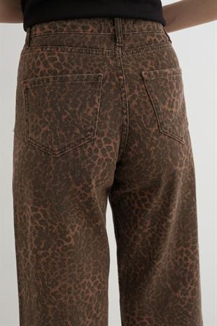 0248 GABARDIN LEOPAR PANTOLON
