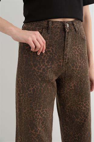 0248 GABARDIN LEOPAR PANTOLON