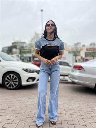 028 KOT VE DEKOLTE DETAYLI TSHIRT