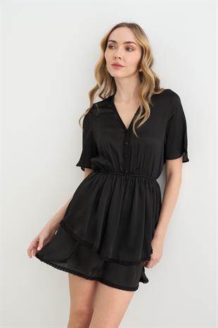 0334 GUPUR DETAYLI SIFON ELBISE
