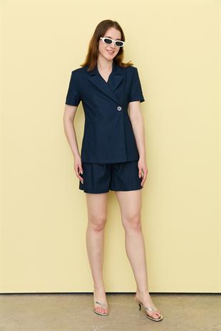0459 KRUVAZE BLAZER CEKET SORT TAKIM