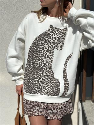 0965 LEOPAR BASKILI SWEAT