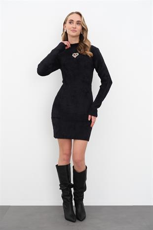 101003 ANGORA KALP DEKOLTELI ELBISE