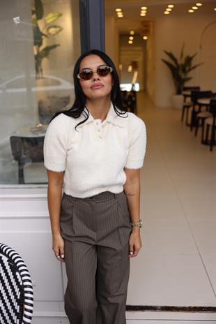 10475 POLO YAKA DUGMELI CROP KAZAK