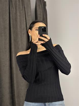 10517 BARDOT YAKA FITILLI TRIKO KAZAK