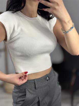 10525 BISIKLET YAKA KISA KOLLU TRIKO TOP