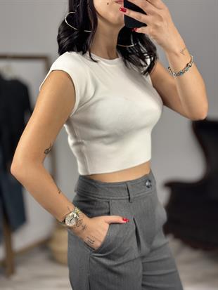 10525 BISIKLET YAKA KISA KOLLU TRIKO TOP