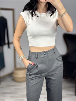 10525 BISIKLET YAKA KISA KOLLU TRIKO TOP