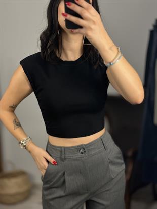 10525 BISIKLET YAKA KISA KOLLU TRIKO TOP