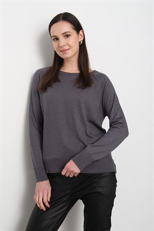 10557 BISIKLET YAKA SIMLI BASIC INCE TRIKO KAZAK