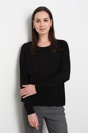 10557 BISIKLET YAKA SIMLI BASIC INCE TRIKO KAZAK