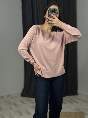 10557 BISIKLET YAKA SIMLI BASIC INCE TRIKO KAZAK