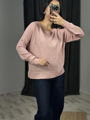 10557 BISIKLET YAKA SIMLI BASIC INCE TRIKO KAZAK