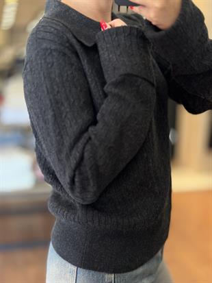10638 POLO YAKA SAC ORGU TRIKO KAZAK