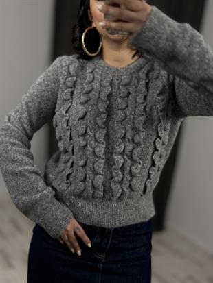 10642 BISIKLET YAKA FIRFIRLI TRIKO KAZAK