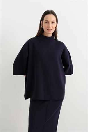 10665 DIK YAKA OVERSIZE TRIKO KAZAK