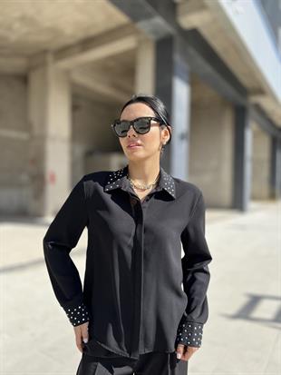 11669 YAKASI VE KOLU TASLI GOMLEK