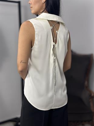 1190 SIRT TASLI SERIT DETAYLI BLUZ