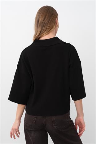 1243 POLO YAKA FERMUARLI KAZAK
