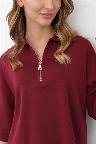 1243 POLO YAKA FERMUARLI KAZAK