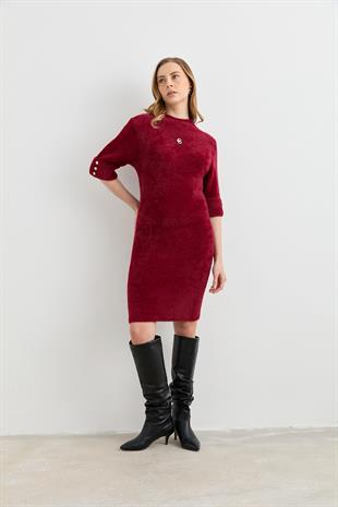 140221 KISA KOLLU ANGORA ELBISE