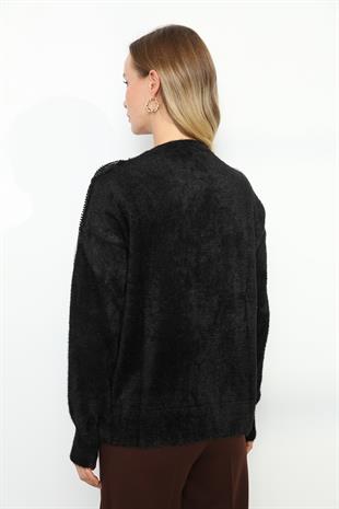 140298 ANGORA BONCUKLU BISIKLET YAKA KAZAK