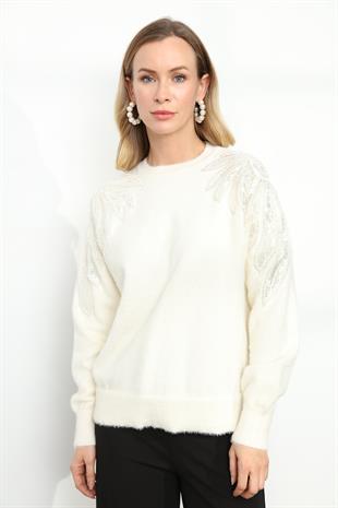 140298 ANGORA BONCUKLU BISIKLET YAKA KAZAK