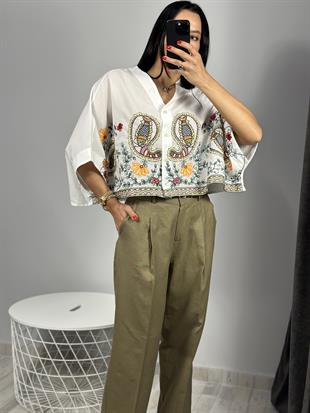 1416 BALIK NAKISLI GOMLEK