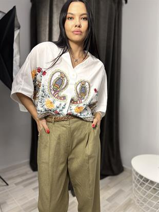 1416 BALIK NAKISLI GOMLEK