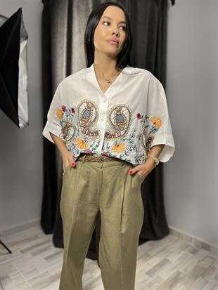 1416 BALIK NAKISLI GOMLEK