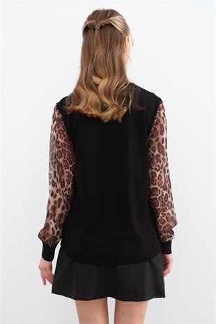 161 OZEL LEOPAR DESEN V YAKA TRIKO