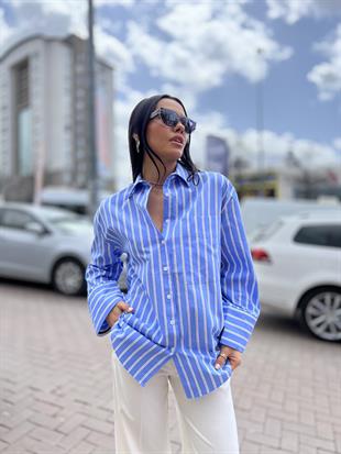 16168 MANSETI SERITLI GOMLEK