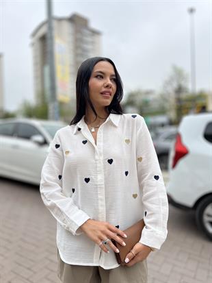 16242 RENKLI KALP NAKISLI GOMLEK