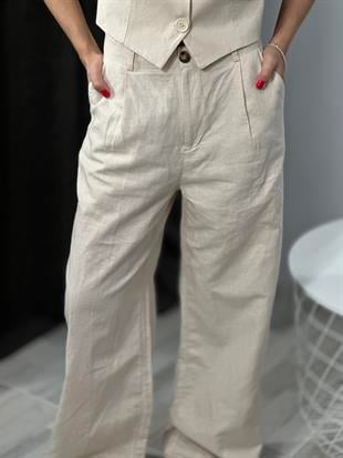16262 PILELI KETEN PANTOLON