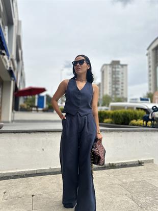 16262 PILELI KETEN PANTOLON