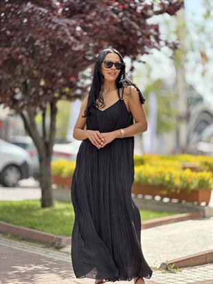 16297 ASKILI PLISELI ELBISE