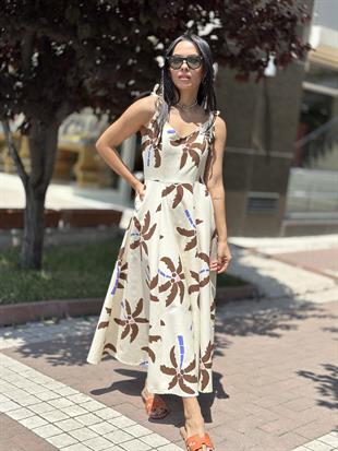 16438 ONLERI PARCALI ASKILI ELBISE